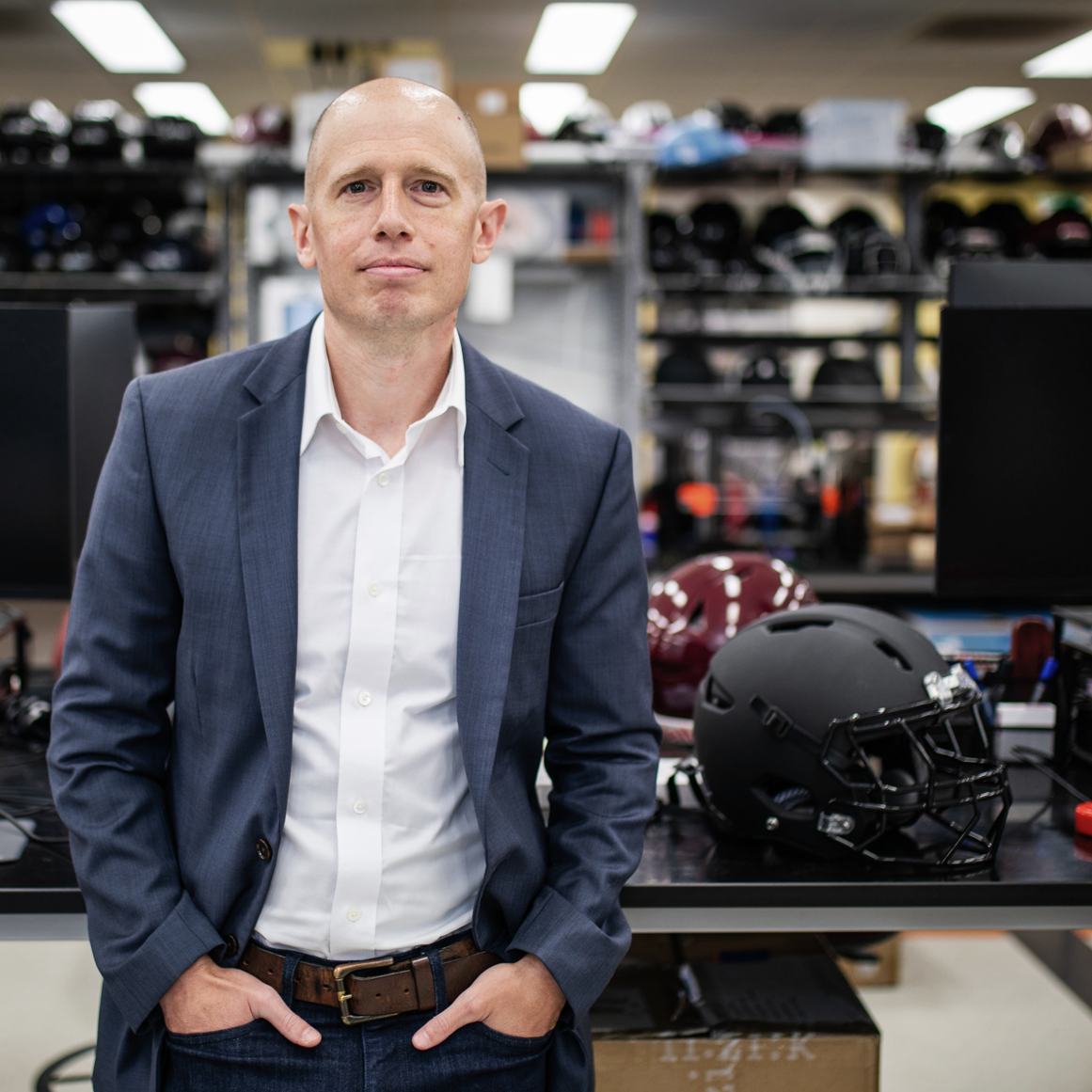 Steve Rowson in the Virginia Tech Helmet Lab